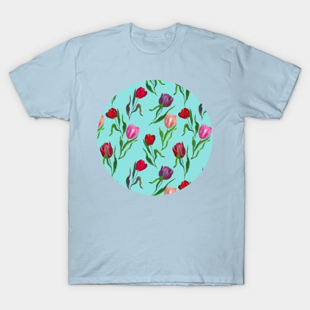 red tulips T-Shirt by Irina_Reznikova